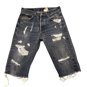 Levi's FURST OF A KIND Distressed Vintage Reworked Bermuda Shorts